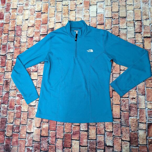 North Face Flight Series Teal 1/4 Zip Pullover Size L - Picture 2 of 5